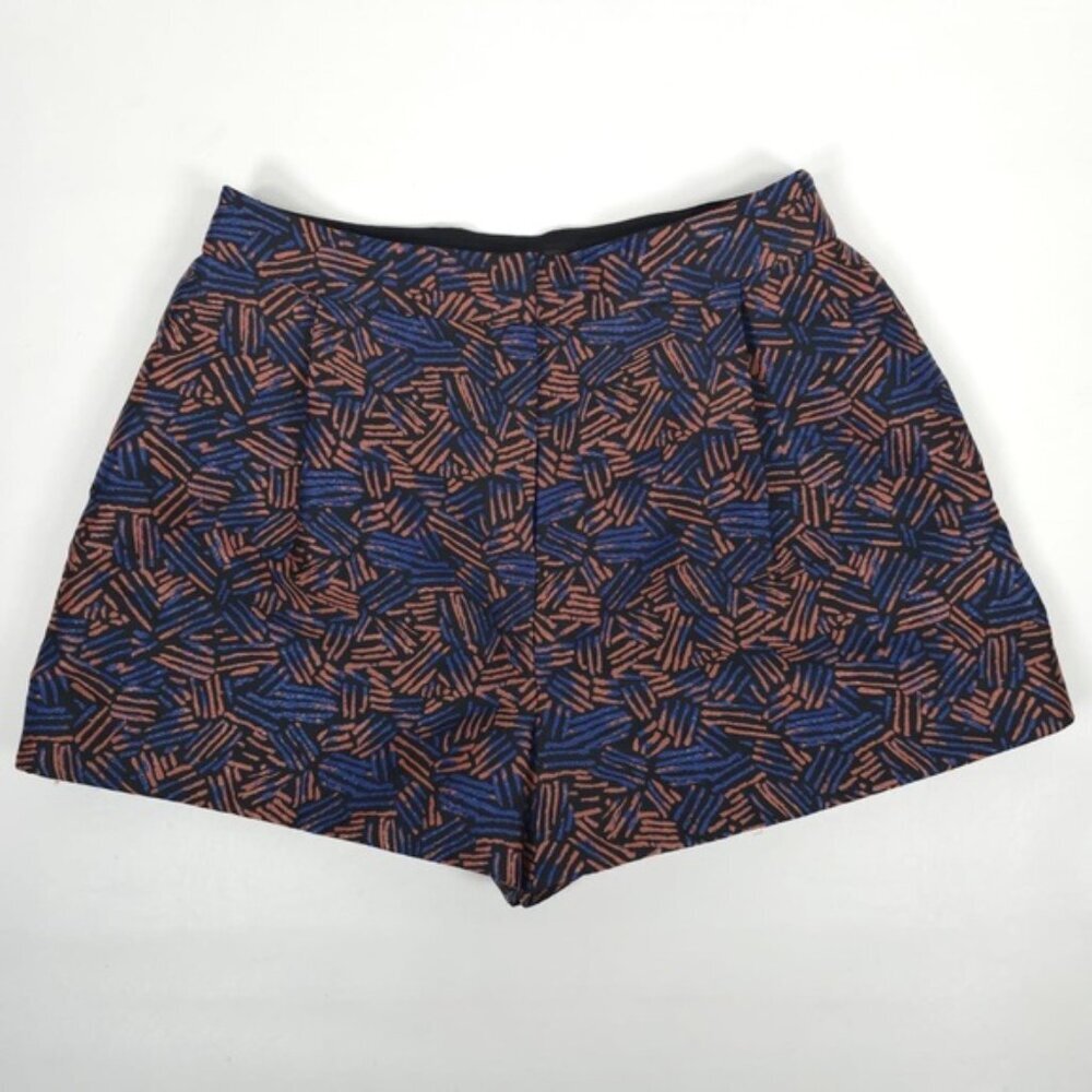 NWT MARKUS LUPFER UK🇬🇧Made Pleated Textured Pockets Shorts Shiny Print MEDIUM